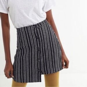 Urban Outfitters Black White Stripe Button Wrap Mini Skirt Sz-XS‎ NWT
